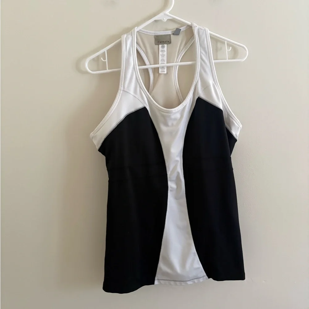 Athleta Women’s One X White Black Tank Top Sporty Fitness Gym